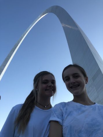 Sophomores Grace Cooper and Kylie Orbin spent the Fourth of July Downtown at the Arch. They enjoyed listening to the music and watching the fireworks. “The Arch is a great place to go because of the beautiful view,” Cooper said. “I like going up in the egg-shaped elevators.” 