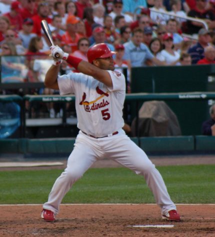 Albert Pujols at bat for the St. Louis Cardinals during a game in 2006.