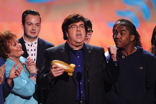 Writer/producer Dan Schneider accepts the Lifetime Achievement Award onstage during Nickelodeons 27th Annual Kids Choice Awards held at USC Galen Center on March 29, 2014 in Los Angeles, California. 