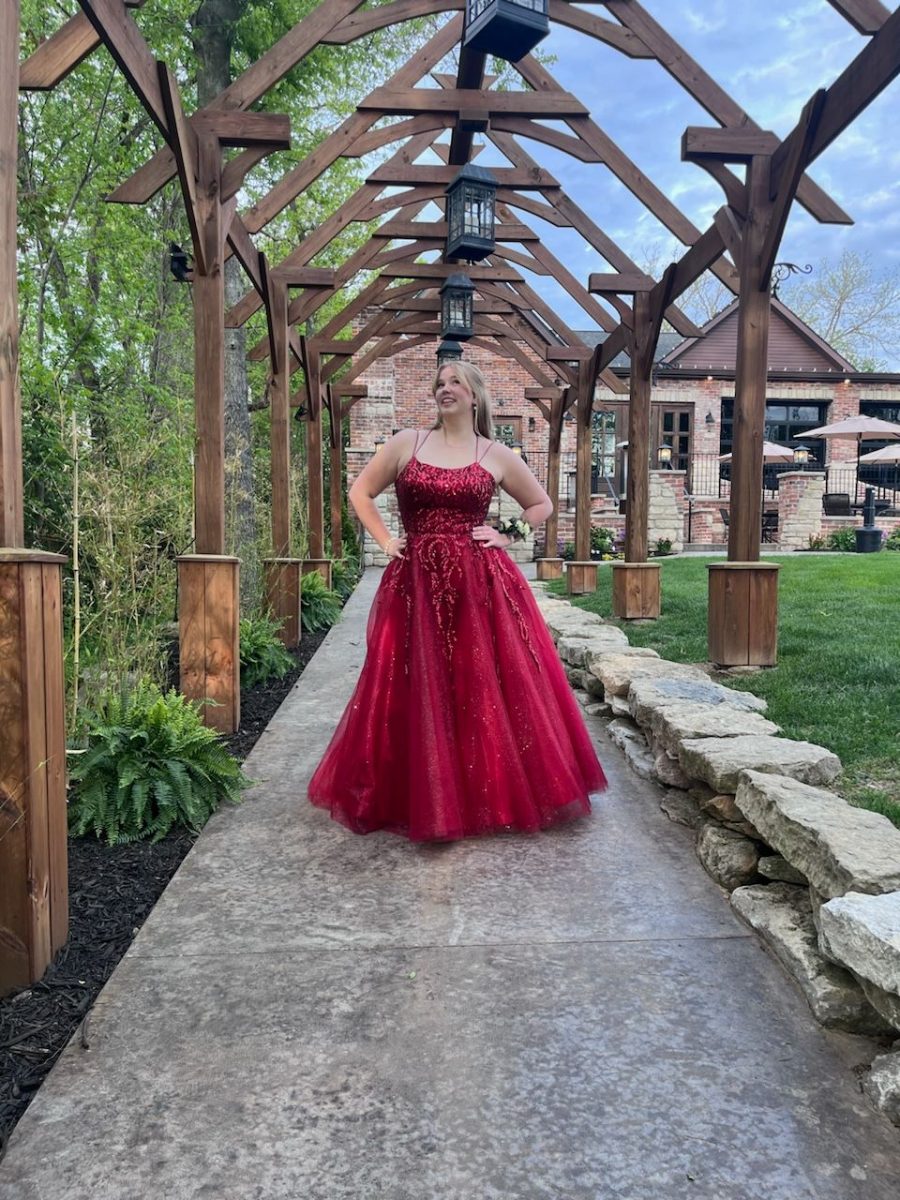 
Photo provided by Maddie Wolff
Maddie Wolff posing in her prom dress. 
